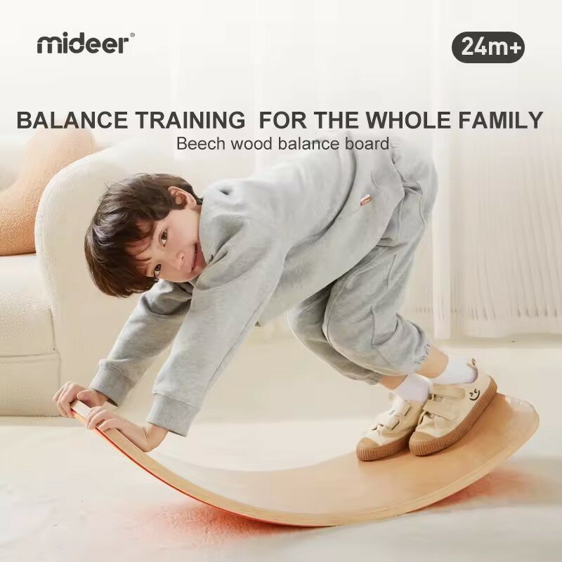 Mideer Kinder Massivholz Smart Wobble Balance Board Wippe Indoor Focus Trainings geräte Schwebebalken Spielzeug für Kinder 24m