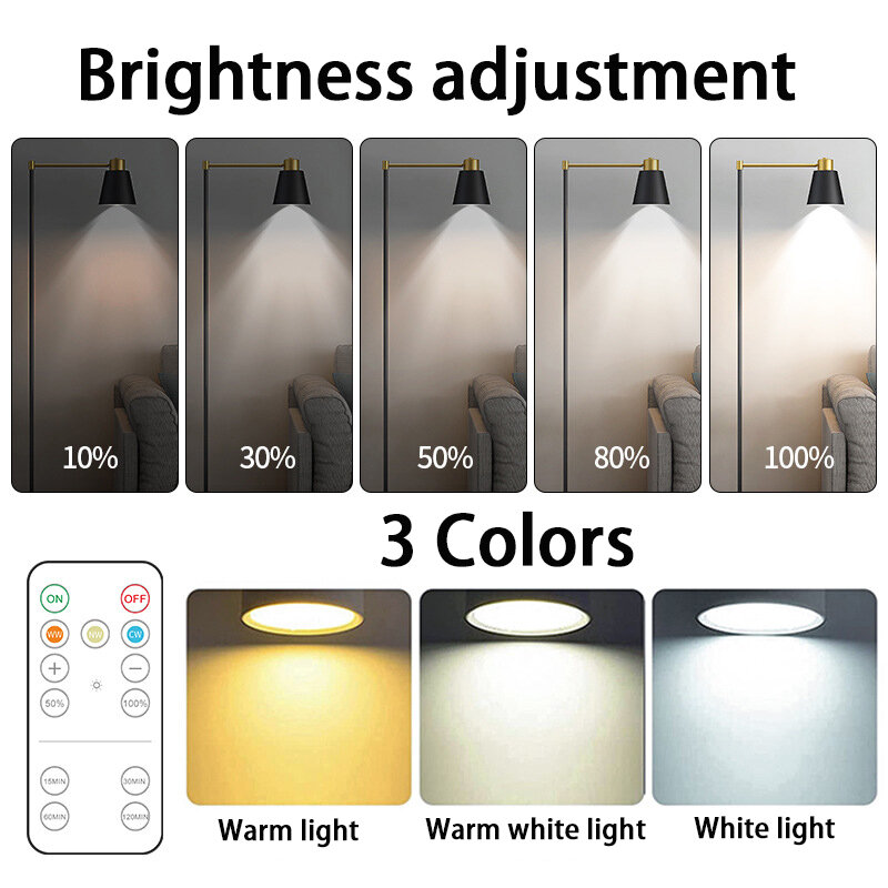Smart Wireless Fernbedienung dimmbare Nachtlicht dekorative Küchen schrank Treppen beleuchtung 3 Farben 8 LED Puck Licht