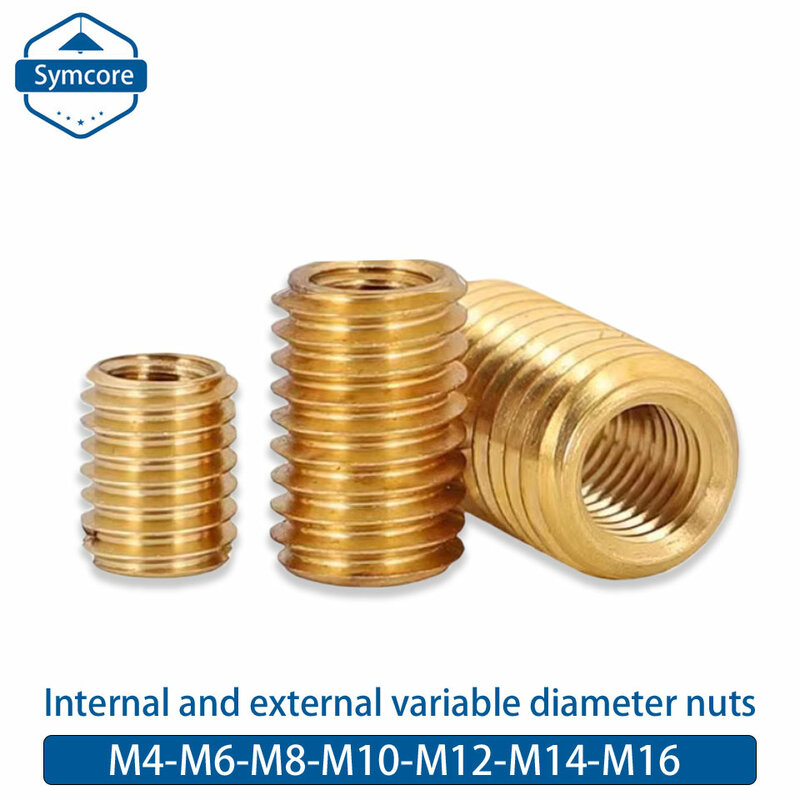 5Pcs M4 M6 M8 M10 M12 M14 M16 Inner And Outer Teeth All Copper Conversion Plug Nut Adapter Screw Transfer Reducing Nut