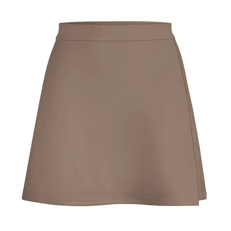 Cocoa Powder Mid Tone Neutral Brown Solid Color Pairs To Sherwin Williams Mocha SW 6067 Mini Skirt fashion Skirt shorts