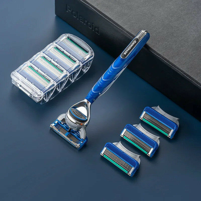 Maquinilla de afeitar clásica de 5 bordes, afeitadora de seguridad para hombres y mujeres, cuchillas de depilación, afeitadora Manual