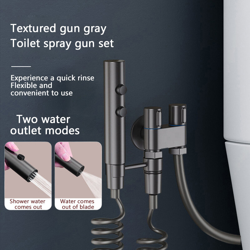 الفولاذ المقاوم للصدأ يده المرحاض بندقية رش مجموعة ، 2 طرق لتنظيف الحمام ، التطهير الأنثوي ، Bidets ، الملحقات