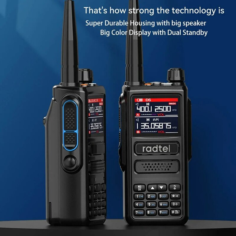 Radtel-estación de Radio bidireccional para aficionados, Walkie Talkie de banda aérea, 256 canales, 10W, NOAA, LCD, escáner de policía, aviación, 6 bandas, RT-470