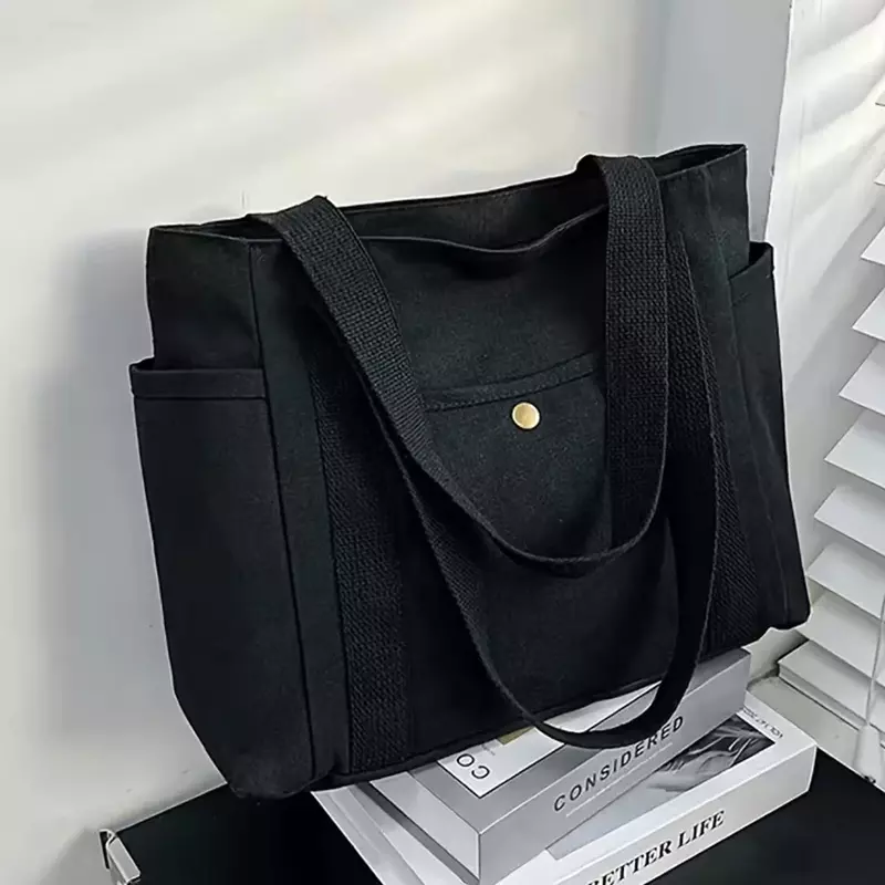 Multi Functional Shoulder Bag Fashionable Women's Handbag Canvas Shoulder Bags Rose Gold Series Simple Fashionable Shopping Bags