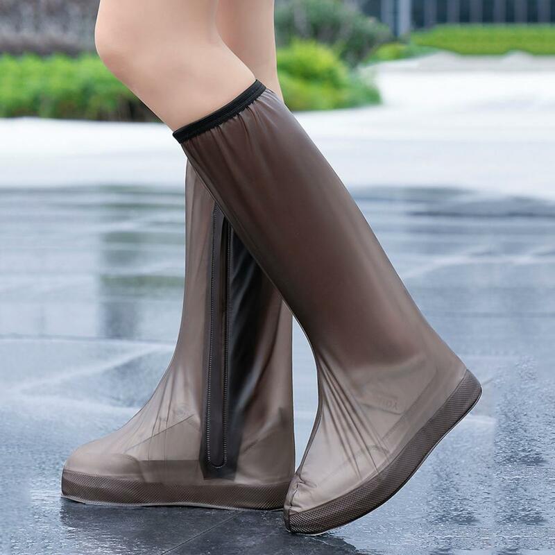 1 Pair Practical Rain Shoe Covers  Thickened Lightweight Shoe Covers  Zipper Design Shoe Covers