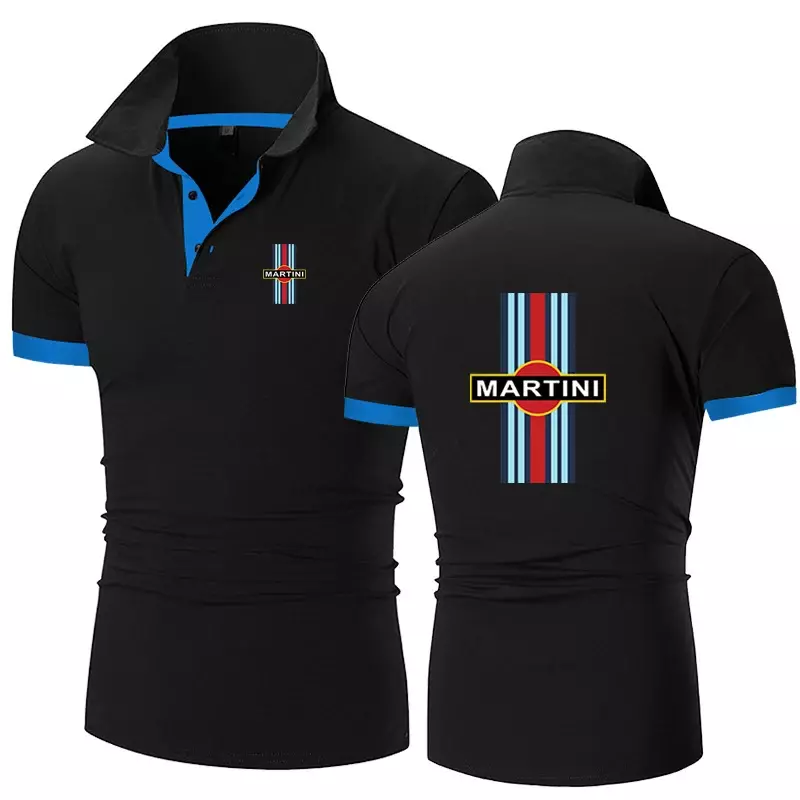 Martini Racings 2024 nuova estate t-Shirt da uomo Casual moda Polo a maniche corte confortevole Business Button risvolto top