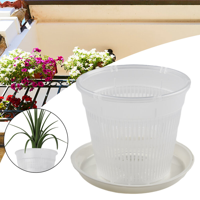 Transparente Root-Controlled Orchid Plantando Pot com Stomata, vaso de plástico com suporte, Jardim Suprimentos