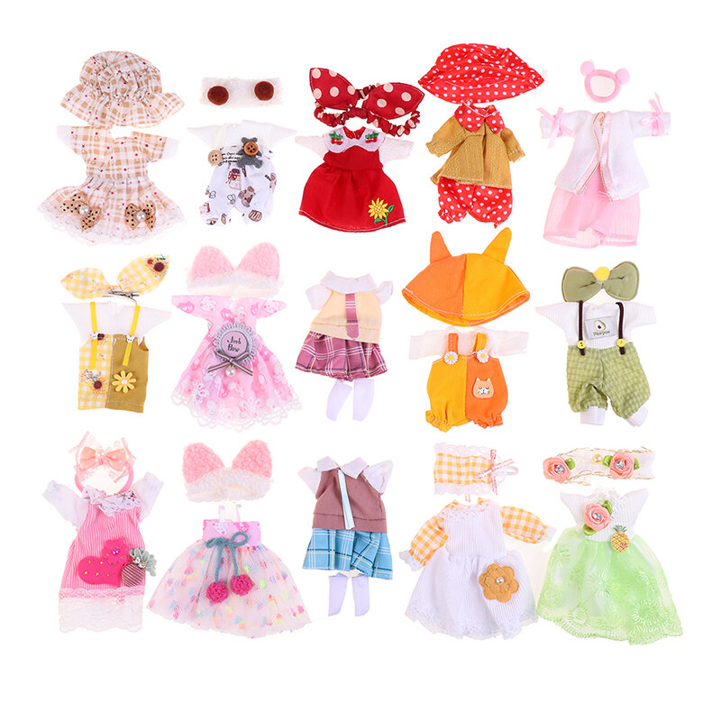 Ropa de muñeca con capucha de dibujos animados para niños, juguete de peluche de pato suave, juguetes de animales, regalo de cumpleaños para niñas, bricolaje para muñeca de 16-17cm