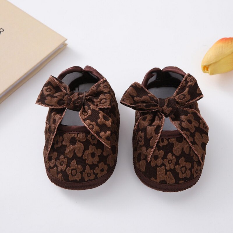 Baby Girls Shoes Non-Slip Soft Soled Bowknot Flats Infant Toddler First Walker Newborn Spring Autumn Cute Princess Shoes