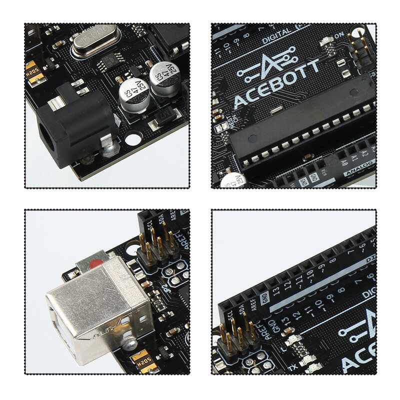 ACEBOTT Development Control Board para Arduino UNO R3, ATMEGA16U2, ATmega328P