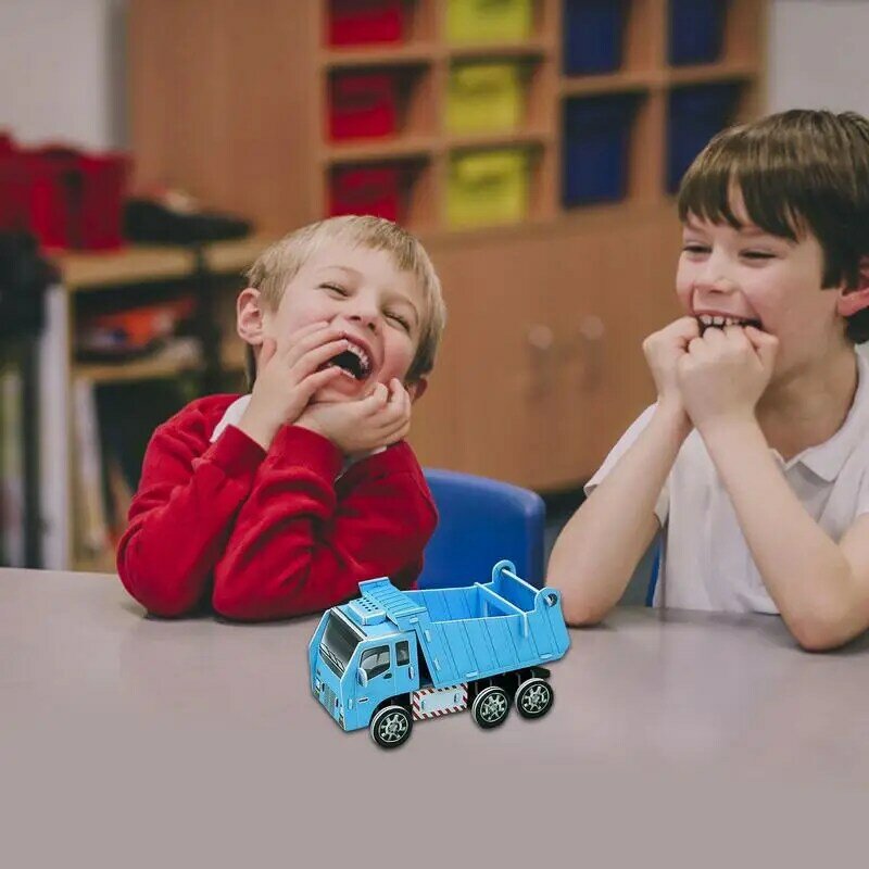โมเดลรถยนต์กระดาษแข็ง3D ชุดโมเดลรถกล่องปริศนากระดาษแบบทำมือสำหรับเด็กปริศนางานฝีมือเพื่อการศึกษาของโรงเรียน