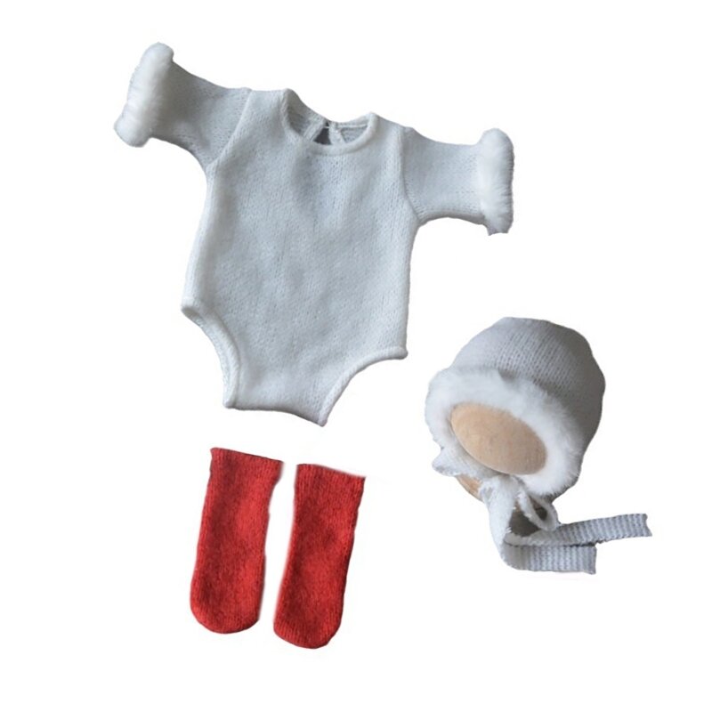 0-1 Maanden Pasgeboren Fotografie Rekwisieten Baby Kleding Set Korte Mouw Jumpsuit + Hoed + Sokken + Deken Schattige Baby Foto Outfit