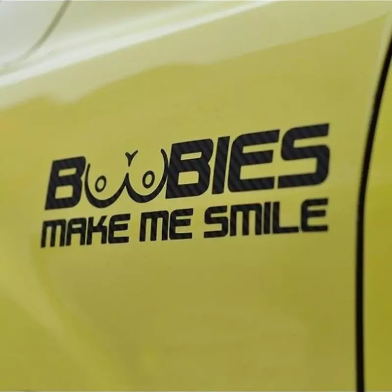 Auto Stickers Grappige Boobies Make Me Smile Raamstickers Reflecterende Stickers Waterproof Zonnebrandcrème PVC15CM
