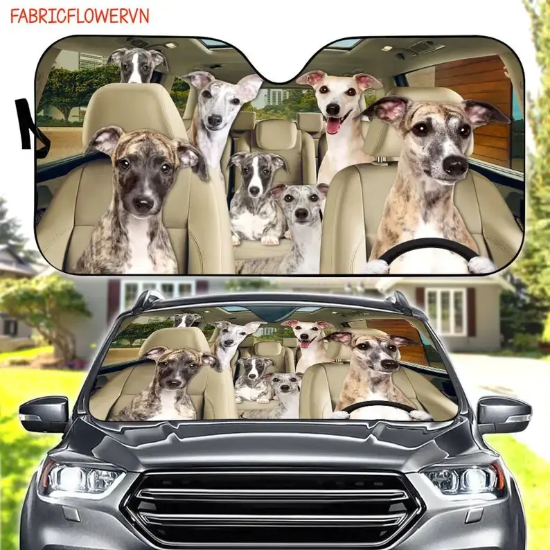 Автомобильный солнцезащитный козырек Whippet, украшение для автомобиля Whippet, ветровое стекло Whippet, подарок для любителей собак, солнцезащитный козырек для собаки, подарок для мамы, подарок для папы