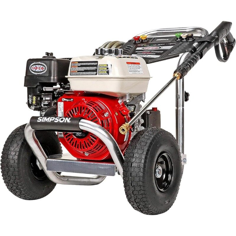 SIMPSON Cleaning ALH3425 Aluminum Series 3600 PSI Gas Pressure Washer, 2.5 GPM, Honda GX200 Engine, Includes Spray Gun and MORE