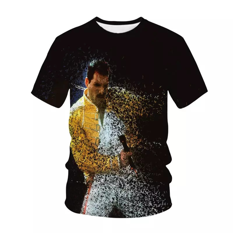 T-shirt à manches courtes imprimé 3D unisexe, haut à col rond, vêtements de rue classiques, Hot Rock Band Queen, été 2024