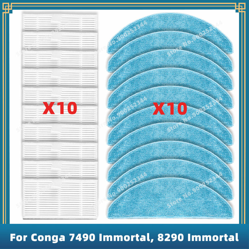 Piezas de Repuesto compatibles con Cecotec Conga 7490 Immortal / 8290 Immortal / Kabum Smart 900 /  Liectroux G7, accesorios, filtro Hepa de tela para fregona