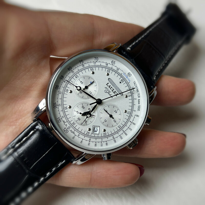 Nowa luksusowa marka Zeppelin z tym samym wielofunkcyjnym zegarem z kodem czasowym do nurkowania skórzany pasek męski zegarek kwarcowy na prezent bransoletka