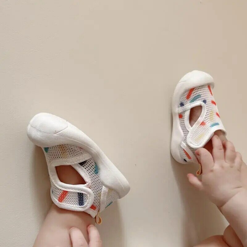 Сандалии детские летние дышащие сетчатые унисекс, повседневная обувь, нескользящая Мягкая подошва, обувь для первых шагов, легкая обувь для младенцев