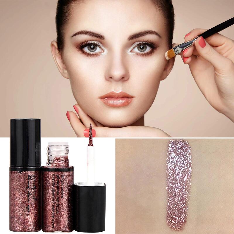 Brilhante Eyeshadow Glitter Delineador Líquido, Caneta de Maquiagem Impermeável, Sombra, Liner Pigmento, Cosmético, F3Z3, 5 Cores