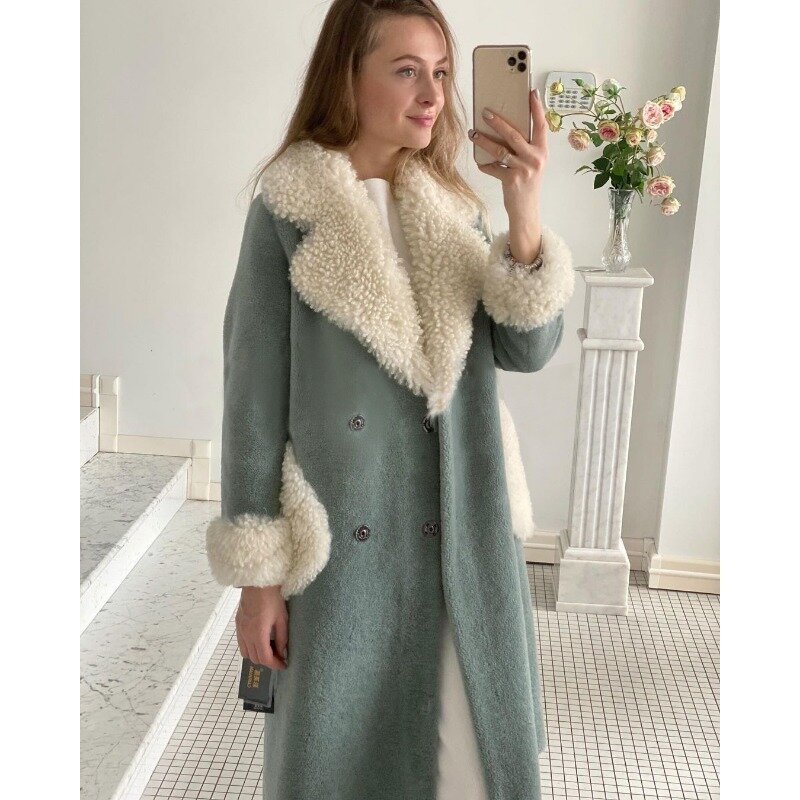 Женская модная зимняя меховая куртка, элегантное уличное длинное пальто Y2K, Женский утепленный Повседневный плюшевый шерстяной кардиган, пальто