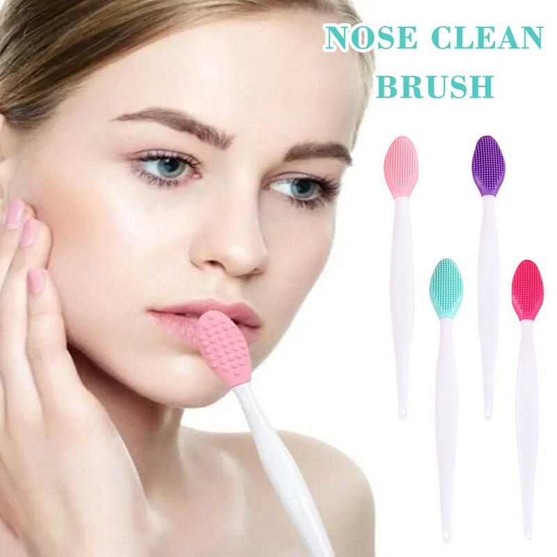 Nuovi pennelli per la pulizia del viso in Silicone manico lungo spazzola per il naso rimozione dei pori di comedone lavaggio esfoliante spazzola per il naso strumenti per la pulizia del viso