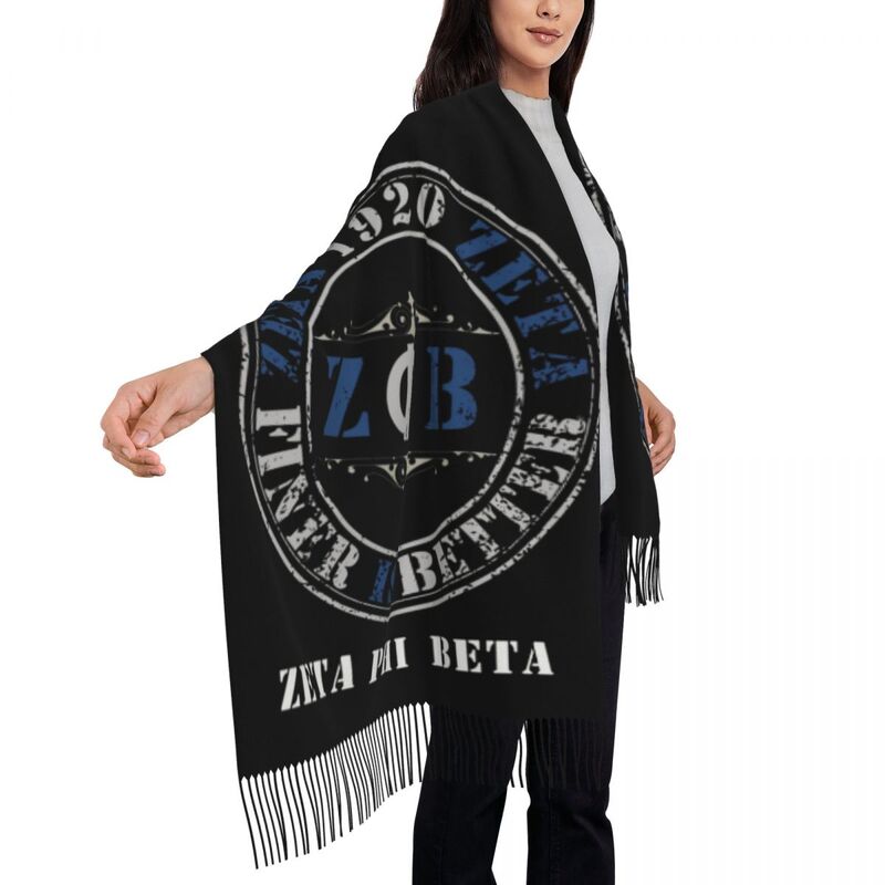Moda Zeta 1920 pomponem szalik kobiety zimowa, jesienna ciepłe szale okłady kobiece Zob Phi Beta białe szale ZPB
