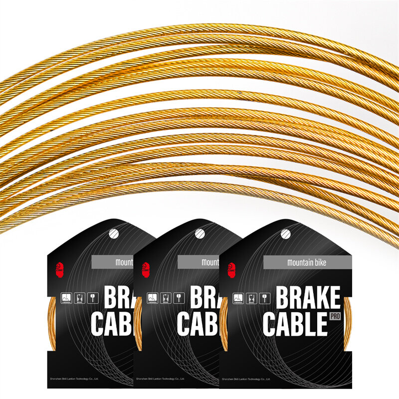 Câble intérieur de levier de vitesse de vélo CNC doré, fil de ligne, frein de vélo de route, VTT, 2100mm, 1700mm, 2800mm, 3500mm