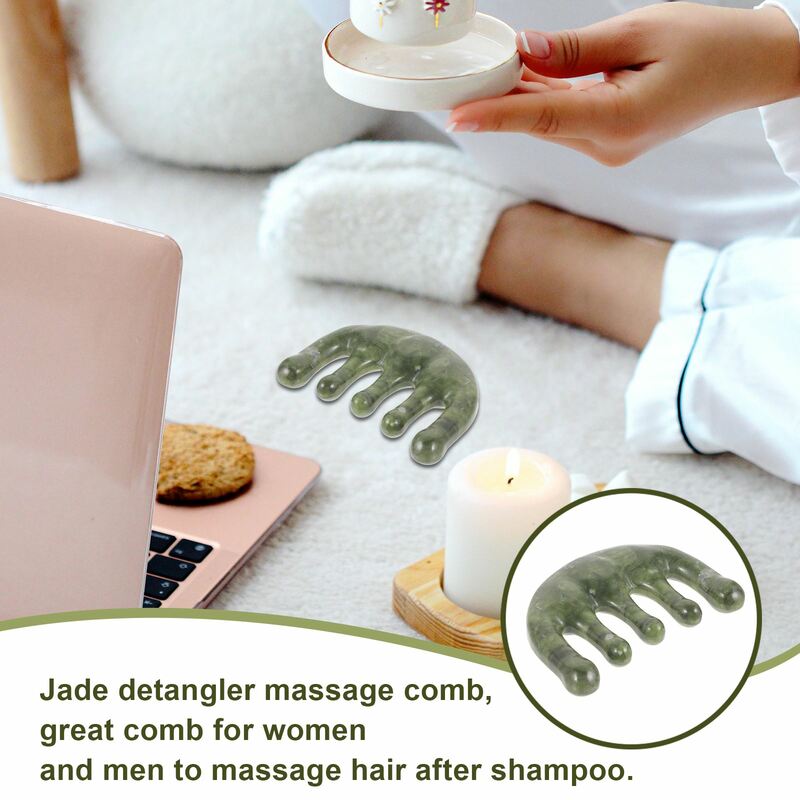 Mini Head Massager Brush, Jade Comb, Scalp Comb, Gua Sha Comb, Scalp Care, Head Health Massager, Ferramentas de beleza para homens e mulheres