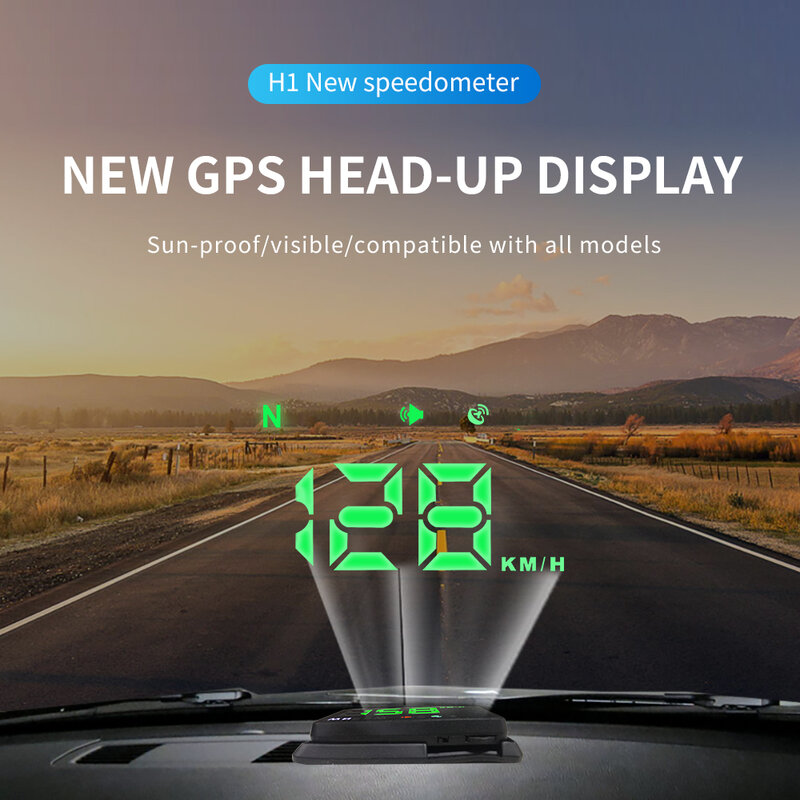 velocimetro digital carro universal GPS velocimetro para autos, H1, HUD, projetor de pára-brisa, Head Up Display para todos os caminhões, ônibus, bússola