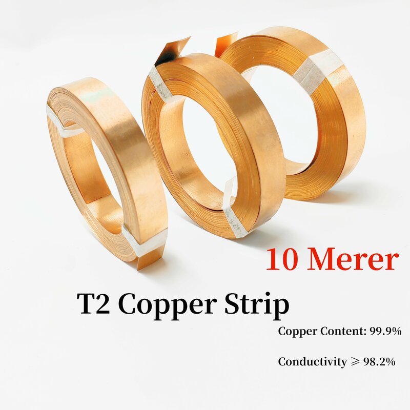 10 Meter 1 Roll High Purity T2 Copper Strip Strap For 18650 21700 Lithium Battery Connection Electric Vehicle Battery Welding