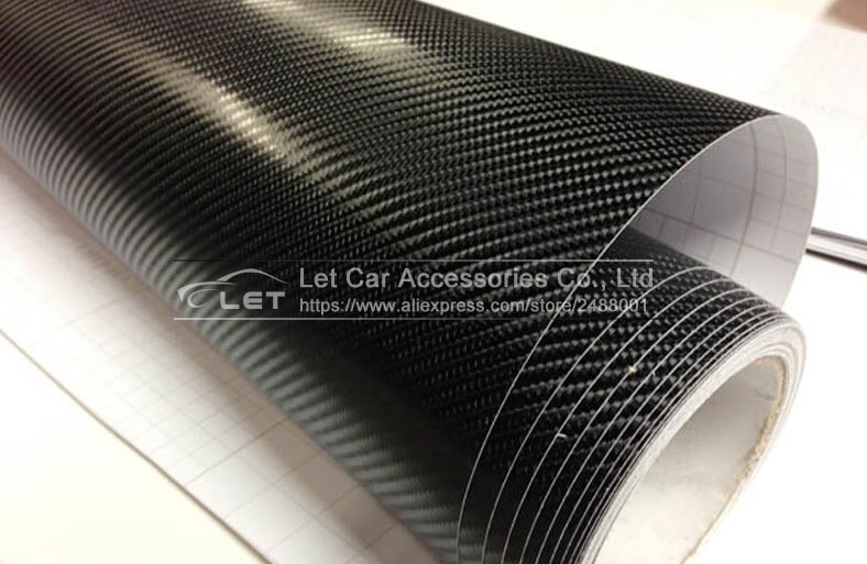 Vinilo de fibra de carbono 5D, película de fibra de carbono 5D, negro brillante, burbuja sin aire para motocicleta y vehículo