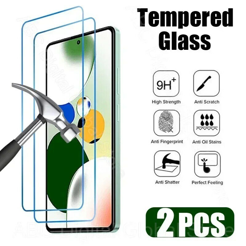 Kaca Tempered, pelindung layar untuk Redmi Note 12 11 10 9 8 7 Pro Plus 12S 11S 10S 9S 9T kaca