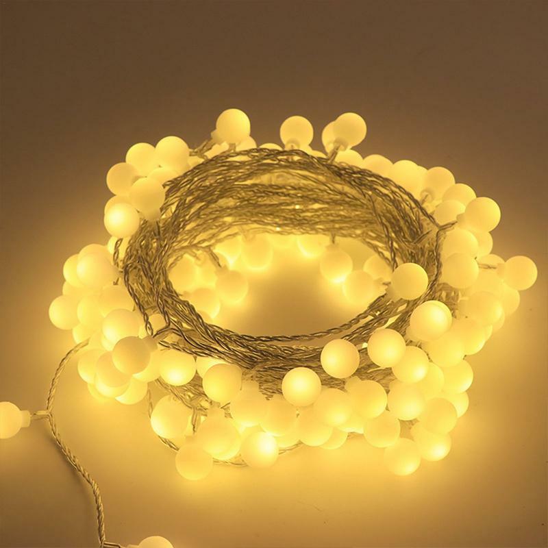 Lampu LED Natal, lampu Peri Natal tahan air dengan kecerahan tinggi tahan buram dekorasi tali lampu untuk kamar tidur taman teras