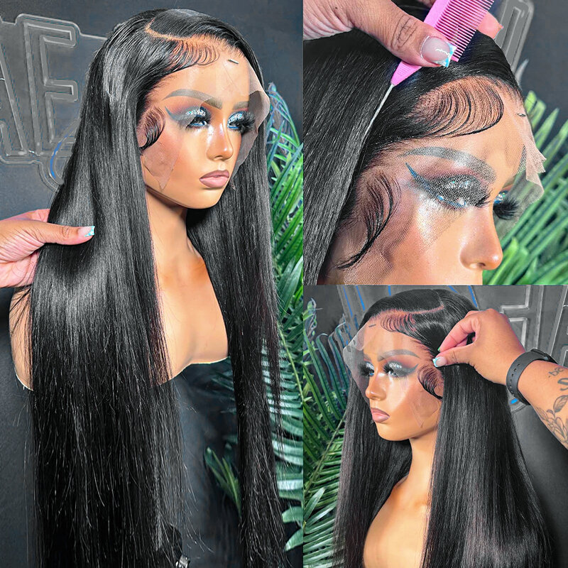 Alisa-Perruque Lace Front Wig lisse brésilienne naturelle, cheveux humains, pre-plucked, 13x4, Hd Sophia, 30 pouces, 360, pour femmes