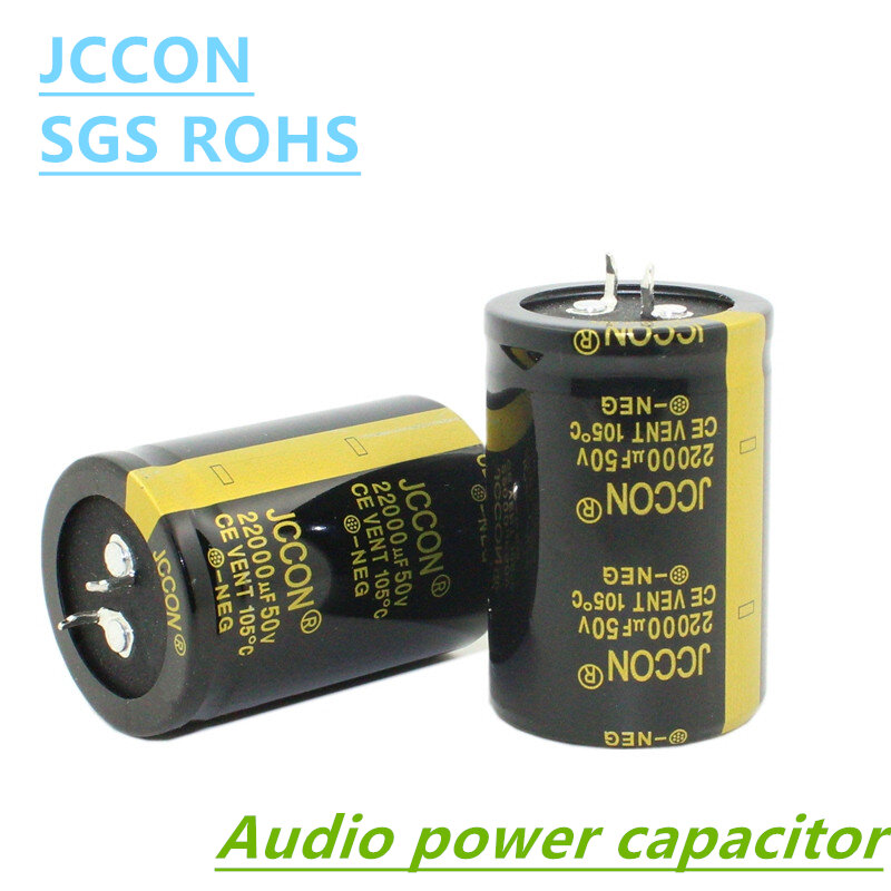 1 buah JCCON kapasitor elektrolit Audio 50V 6800UF 4700UF 10000UF 15000UF 22000UF untuk Amplifier Hifi ESR rendah frekuensi tinggi