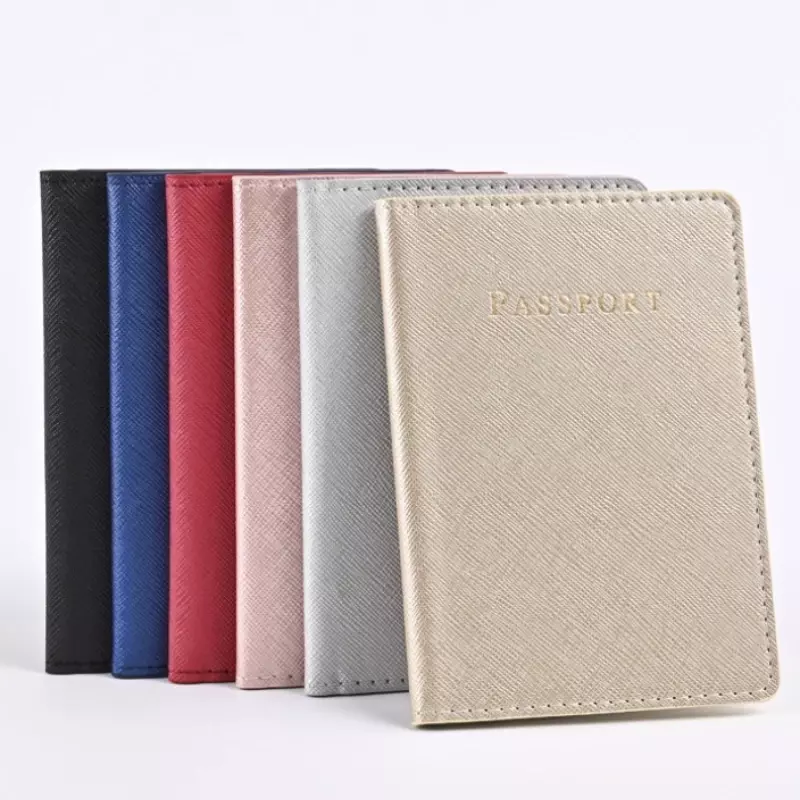 New Solid Color PU Leather Passport Cover with Multi-functional Card Case