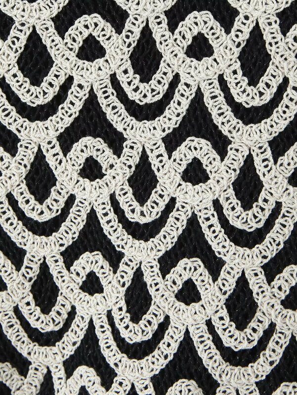 Haut court en patchwork pour femme, mini jupe, coupe couvertes, émaillé au crochet, petit pompon, élégant, été, 2024, 2 pièces