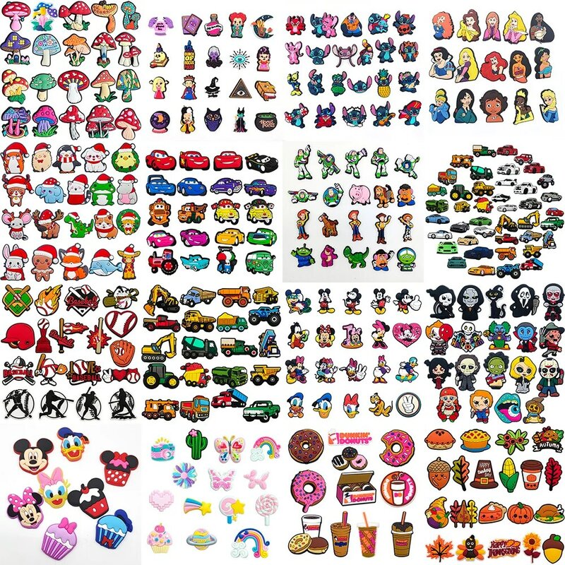 Disney-Cartoon Stitch Shoe Charms para crianças, Mickey, Minnie, Decoração de fivela, Toy Story, Croc jibz Acessórios, Halloween