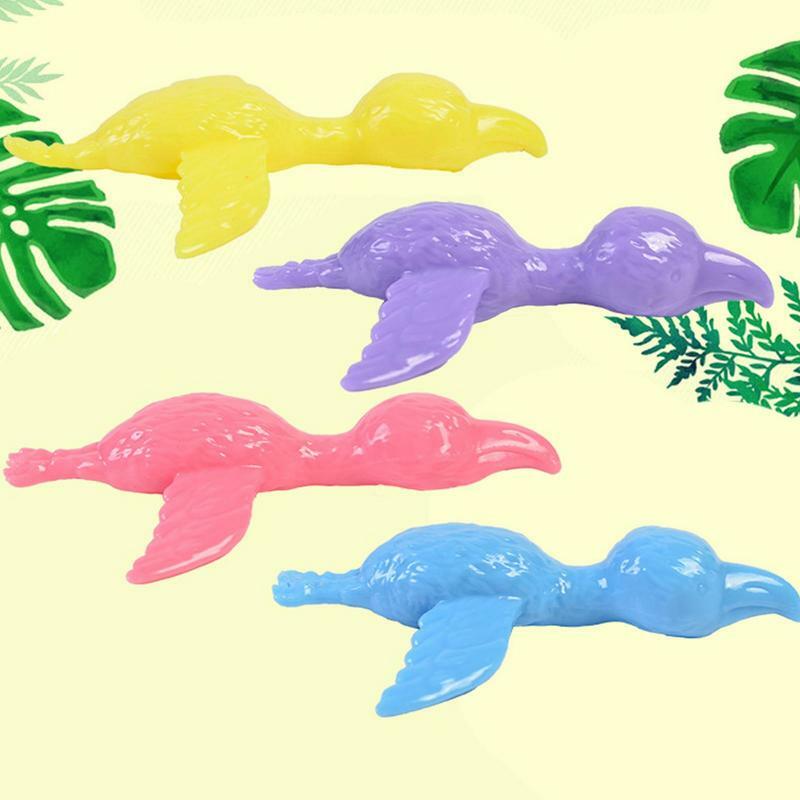 Engraçado Flamingo Catapult Toy para Crianças, Slingshots, Stretchable Animal Brinquedos, TPR Slingshot, Dedo Animal