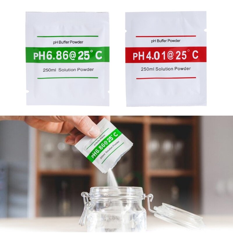 20 Pcs pH Buffer Calibration Solution Powder 4.00/6.86/9.18 for Precisely Calibrate pH Meter Easy & Accurate pH Tester