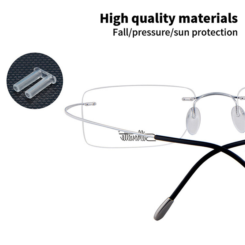 フレームレスメガネ用ダブルラバープラグ,矯正ガラス用スペアバックル,機器アクセサリー100ピース/セット