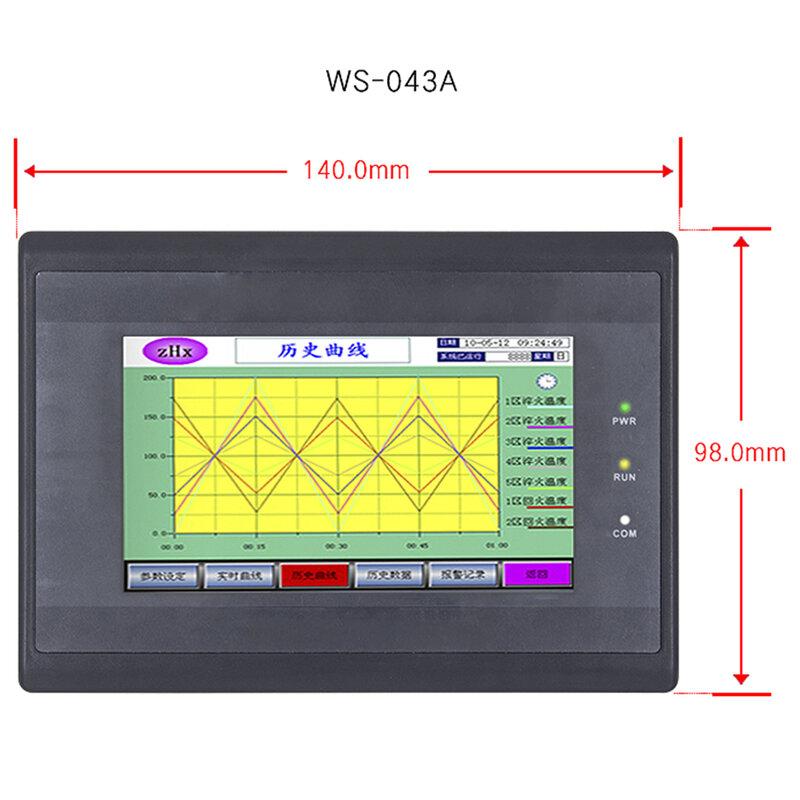 SEEKU 휴먼 머신 스크린, WS-043AP HMI 터치 스크린, 4.3 인치 480x272 px LED 디스플레이, COM 232 485/422