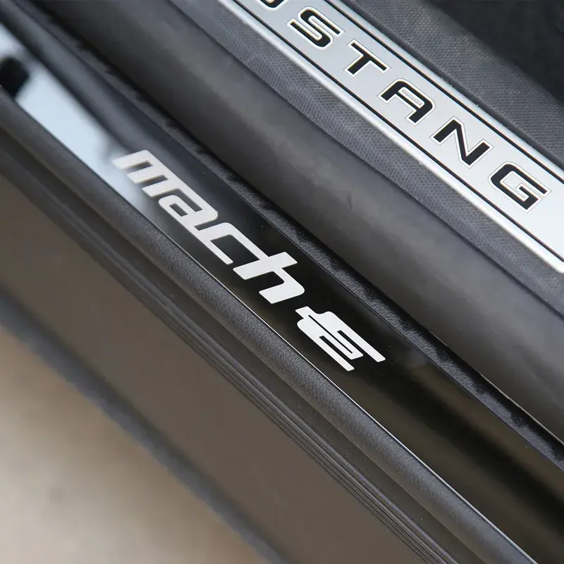 Strip ambang Pedal pintu mobil, untuk Ford Mustang Mach-E Bar ambang pintu eksternal, Aksesori Interior mobil pelindung