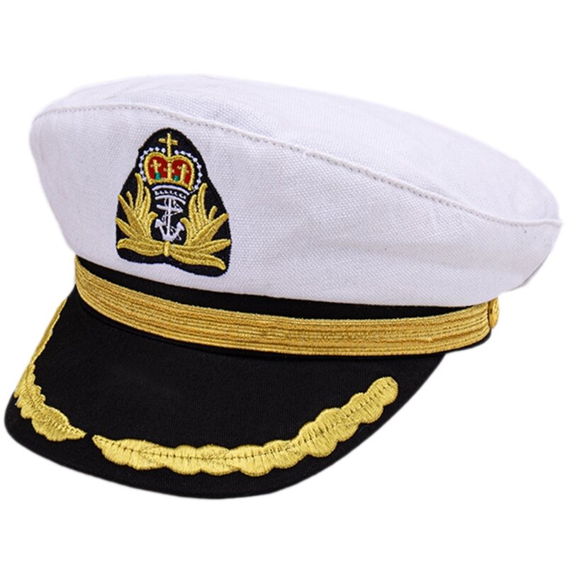 กัปตันหมวกเด็กหมวกกะลาสี Navy Topi Marinir Naval สำหรับเด็กคอสเพลย์