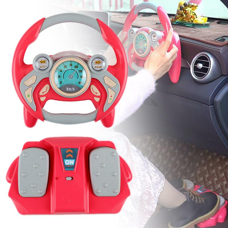 Juguete de volante de simulación eléctrica con controlador de conducción de sonido ligero, juguetes de regalo, cochecito de copiloto educativo Musical