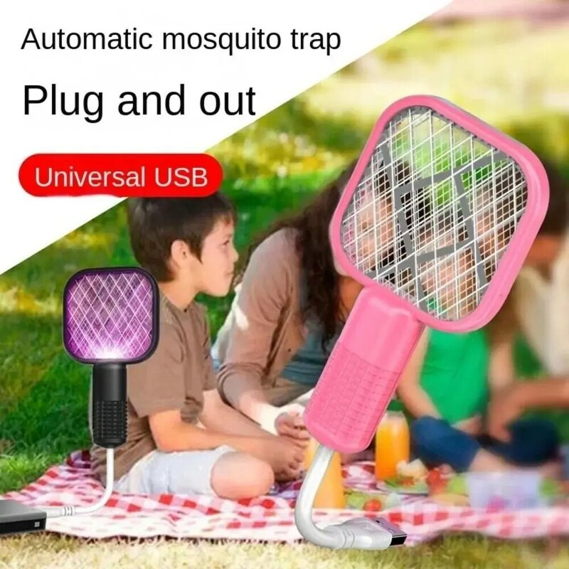 Packa na komary porażenia prądem pułapka na światło ultrafioletowe do zwalczania szkodników Mini rakieta na owady przenośna lampa likwidator komarów na USB do domu na zewnątrz