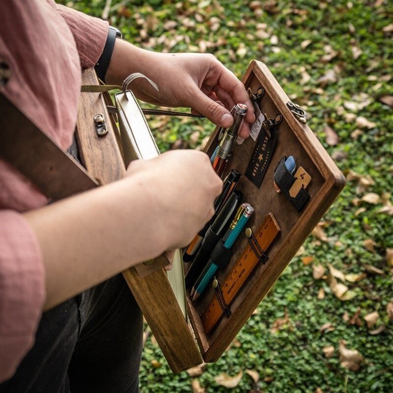NEW-Writers Messenger Wood Box A5 borsa a tracolla di tendenza retrò in legno valigetta da esterno forniture artistiche scatola Home Decor Art Handbags