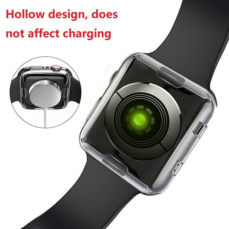 Watch Half Cover Case For Apple Watch 7 6 5 40/44/41mm Scratch Silicone Soft Cases For iWatch Series 4 3 45/42/38mm Accessories