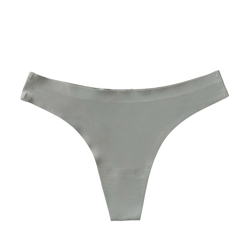 Seamless Women Panties Sexy Ice Silk Thong Low-rise Smooth Briefs Breathable Cotton Crotch Panties